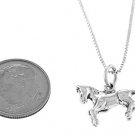 STERLING SILVER PRANCING PONY / BABY HORSE CHARM WITH BOX CHAIN