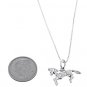 STERLING SILVER PRANCING PONY / BABY HORSE CHARM WITH BOX CHAIN