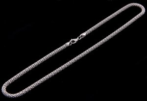 STERLING SILVER ITALY POPCORN STYLE NECKLACE 16" 4 mm