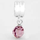STERLING SILVER DANGLING JUNE BIRTHSTONE EUROPEAN BEAD