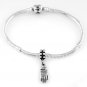 STERLING SILVER DANGLE SNOW SKI GLOVE EUROPEAN BEAD