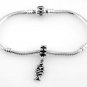 STERLING SILVER DANGLING JESUS CHRISTIAN FISH EUROPEAN BEAD