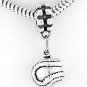 STERLING SILVER DANGLING 3D HEAVY SOFTBALL / BASEBALL EUROPEAN BEAD