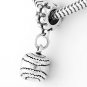 STERLING SILVER DANGLING 3D HEAVY SOFTBALL / BASEBALL EUROPEAN BEAD