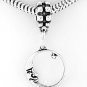 STERLING SILVER DANGLING CRESCENT MOON FACING STAR BEAD