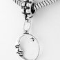 STERLING SILVER DANGLING CRESCENT MOON FACING STAR BEAD