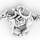 STERLING SILVER HORSE AND JOCKEY EQUESTRIAN CHARM