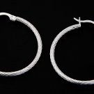 STERLING SILVER POLISHED DC HOOP EARRINGS 30mm X 2mm