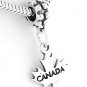 STERLING SILVER DANGLING CANADA MAPLE LEAF EUROPEAN BEAD