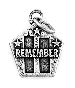 STERLING SILVER STILL REMEMBER 9-11-01 CHARM/PENDANT