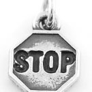 STERLING SILVER  STOP SIGN CHARM/PENDANT