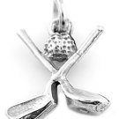 STERLING SILVER 925 GOLF CLUBS AND BALL CHARM/PENDANT