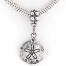 STERLING SILVER DANGLING SAND DOLLAR EUROPEAN BEAD