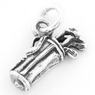 STERLING SILVER GOLF BAG AND CLUBS CHARM/PENDANT