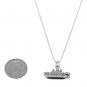 STERLING SILVER CRUISE SHIP / TRAVEL BOAT CHARM WITH 16" BOX CHAIN