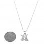 STERLING SILVER TWO KISSING BUNNIES CHARM WITH 16" BOX CHAIN