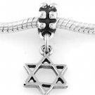 STERLING SILVER DANGLE STAR OF DAVID EUROPEAN BEAD