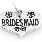 STERLING SILVER BRIDESMAID IN  HEART CHARM/PENDANT