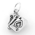 STERLING SILVER ACE OF SPADES CHARM/PENDANT