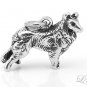 STERLING SILVER 925 COLLIE 3D CHARM/PENDANT