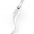 STERLING SILVER 925 SMALL PUFFED ITALIAN HORN CHARM/PENDANT