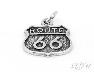 STERLING SILVER ROUTE 66 CHARM/PENDANT