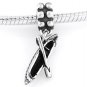 STERLING SILVER DANGLE CANOE WITH OAR EUROPEAN BEAD