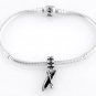 STERLING SILVER DANGLE CANOE WITH OAR EUROPEAN BEAD