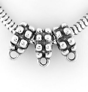 3 STERLING SILVER DANGLE BEAD HOLDER TO FIT EUROPEAN BEAD CHARMS