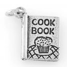 STERLING SILVER RECIPE COOK BOOK CHARM/PENDANT