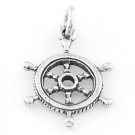 STERLING SILVER CAPTAIN'S STEERING WHEEL CHARM/PENDANT