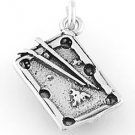 STERLING SILVER POOL TABLE CHARM/PENDANT