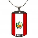 Peru Flag Polymer Glazed Dog Tag