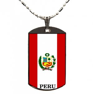 Peru Flag Polymer Glazed Dog Tag