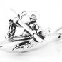STERLING SILVER KAYAK 3D KAYAKING CHARM/PENDANT