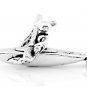 STERLING SILVER KAYAK 3D KAYAKING CHARM/PENDANT