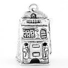 SILVER LAS VEGAS CASINO PLAY LARGE SLOT MACHINE CHARM