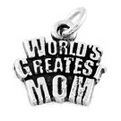 STERLING SILVER WORLD'S GREATEST MOM CHARM/PENDANT