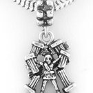 STERLING SILVER DANGLING HERCULES HOLDING PILLARS EUROPEAN BEAD