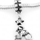 STERLING SILVER DANGLE KANGAROO w/ JOEY EUROPEAN BEAD