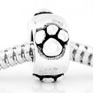 STERLING SILVER PAW PRINTS EUROPEAN SPACER BEAD