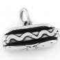 STERLING SILVER 3D HOT DOG CHARM/PENDANT