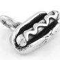 STERLING SILVER 3D HOT DOG CHARM/PENDANT