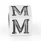STERLING SILVER BLOCK LETTER INITIAL M CUBE CHARM