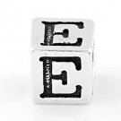 STERLING SILVER BLOCK LETTER INITIAL E CUBE CHARM