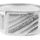 STERLING SILVER POLISHED MEN'S DIAMOND WEDDING / FASHION RING