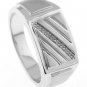 STERLING SILVER POLISHED MEN'S DIAMOND WEDDING / FASHION RING