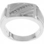 STERLING SILVER POLISHED MEN'S DIAMOND WEDDING / FASHION RING