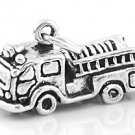 STERLING SILVER FIRE TRUCK 3D CHARM/PENDANT
