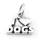 STERLING SILVER I LOVE DOGS CHARM/PENDANT